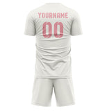 Custom White Light Pink Soccer Jersey