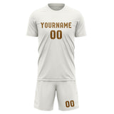 Custom White Khaki Soccer Jersey