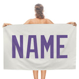 Custom White Light Purple Beach Towel