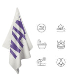 Custom White Light Purple Beach Towel