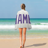 Custom White Light Purple Beach Towel