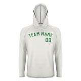 Custom White Emerald Green UV-Hoodie