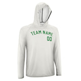 Custom White Emerald Green UV-Hoodie