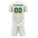 Custom White Emerald Green Soccer Jersey