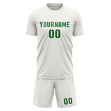 Custom White Emerald Green Soccer Jersey
