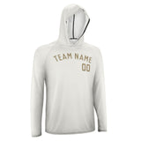 Custom White Light Khaki UV-Hoodie