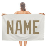 Custom White Light Khaki Beach Towel