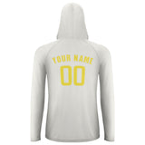 Custom White Light Yellow UV-Hoodie