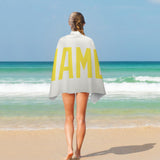 Custom White Light Yellow Beach Towel