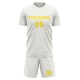 Custom White Light Yellow Soccer Jersey