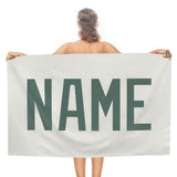 Custom White Blue Green Beach Towel
