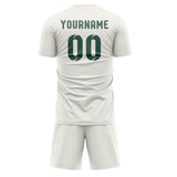 Custom White Blue Green Soccer Jersey