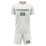 Custom White Blue Green Soccer Jersey