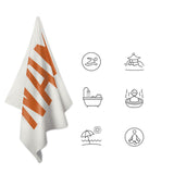 Custom White Orange Beach Towel