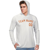 Custom White Orange UV-Hoodie