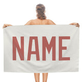 Custom White Copper Rose Beach Towel