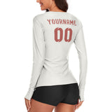 Custom White Copper Rose Women's Long-Sleeve Shirt