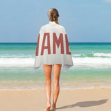 Custom White Copper Rose Beach Towel