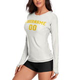 Custom White Gold Women's Long-Sleeve Shirt
