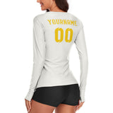 Custom White Gold Women's Long-Sleeve Shirt