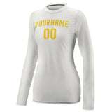 Custom White Gold Women's Long-Sleeve Shirt
