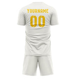Custom White Gold Soccer Jersey