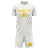 Custom White Gold Soccer Jersey