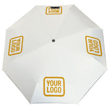 Custom White Yellow Automatic Umbrella