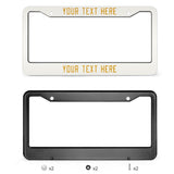 Custom White Yellow License Plate Frame
