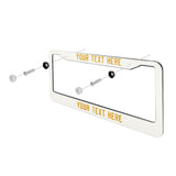 Custom White Yellow License Plate Frame