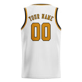 Custom White & Yellow Colors Design Sports Basketball Jersey