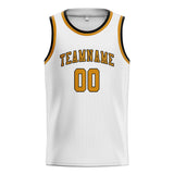 Custom White & Yellow Colors Design Sports Basketball Jersey
