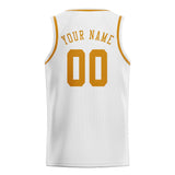 Custom White & Yellow Colors Design Sports Basketball Jersey