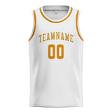 Custom White & Yellow Colors Design Sports Basketball Jersey
