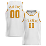 Custom White & Yellow Colors Design Sports Basketball Jersey