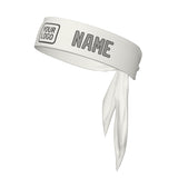 Custom White Gray Headband