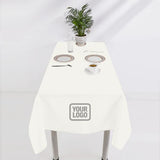 Custom White Dark Grey Square Table Cloth