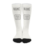 Custom White Gray Knee-High Sock