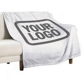 Custom White Dark Grey Blanket
