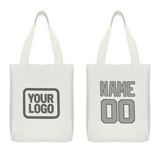 Custom White Gray Canvas Tote Bag
