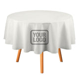 Custom White Gray Round Table Cloth