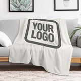 Custom White Dark Grey Blanket