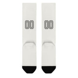 Custom White Gray Knee-High Sock