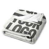 Custom White Dark Grey Blanket