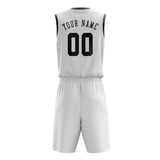 Custom White Dark Grey Basketball Set