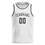 Custom White & Dark Grey Colors Design Sports Basketball Jersey
