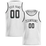 Custom White & Dark Grey Colors Design Sports Basketball Jersey