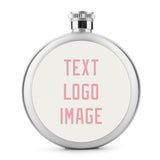 Custom White Light Pink Hip Flask