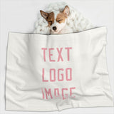 Custom White Light Pink Pet Blanket