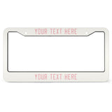 Custom White Light Pink License Plate Frame